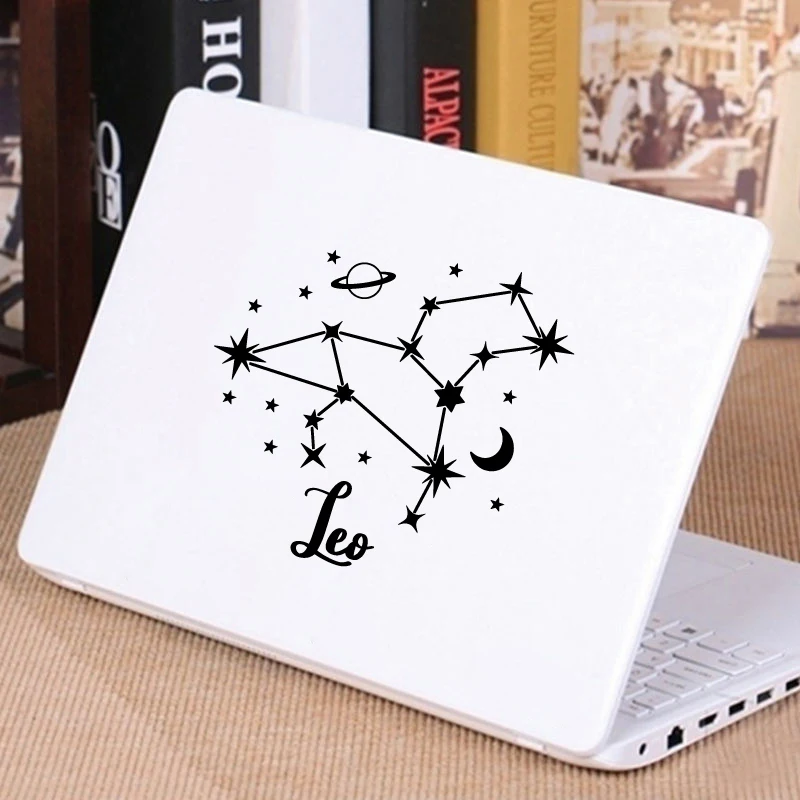Star Zodiac Constellation Vinyl Sticker Car Window Decor, Horoscope Zodiac Sign Laptop Decals for Apple Pro/Air Decoration