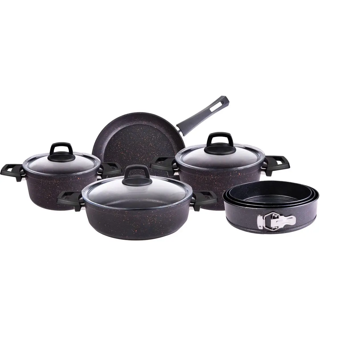 

COOKWARE SET 10 Pieces non-stick granite cookware fireproof stainless first class quality bio granite 2021 style kitchen