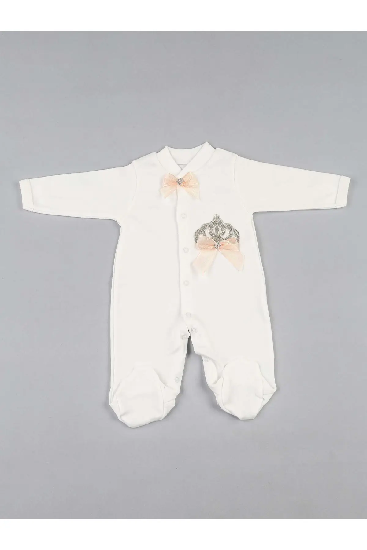 Powder color baby girl princess rompers 3-piece suit overalls gloves hat cotton daily newborn hospital babies outlet models