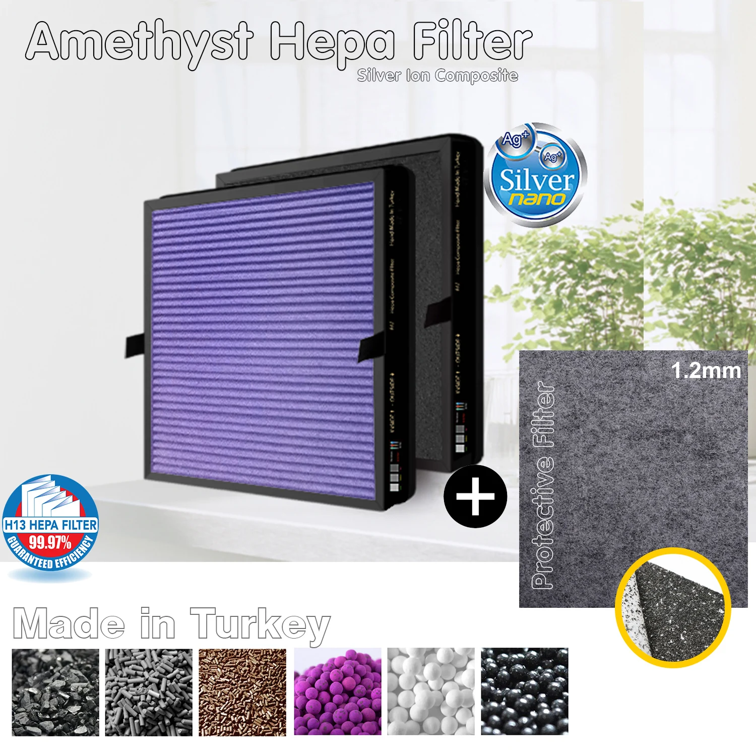 Pure Mate HF 380, HF380A, XJ-3800 and ST-3800A Air Purifier Compatible Composite Multifunctional Filter and Protective Filter