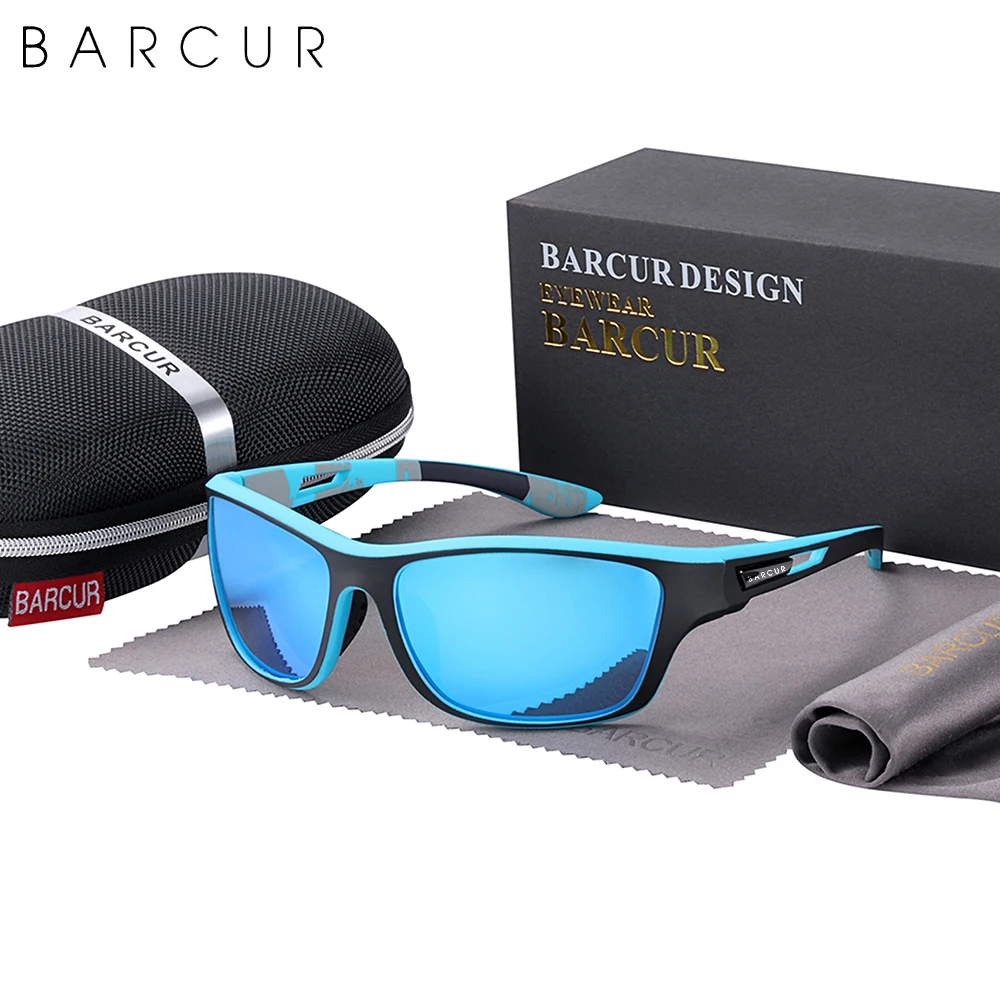 BARCUR Sport TR90 Sunglasses Driving Men Polarized Women Sun Glasses Fashion Glasses UV400