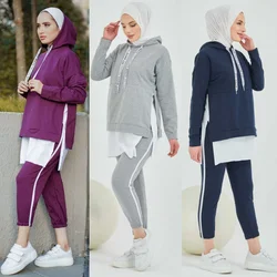 Ensemble de survêtement musulman Hijab, Abayas, Tendances de la mode, Arabe, Dubaï, Fabriqué en Turquie, Saison 2021, 100%