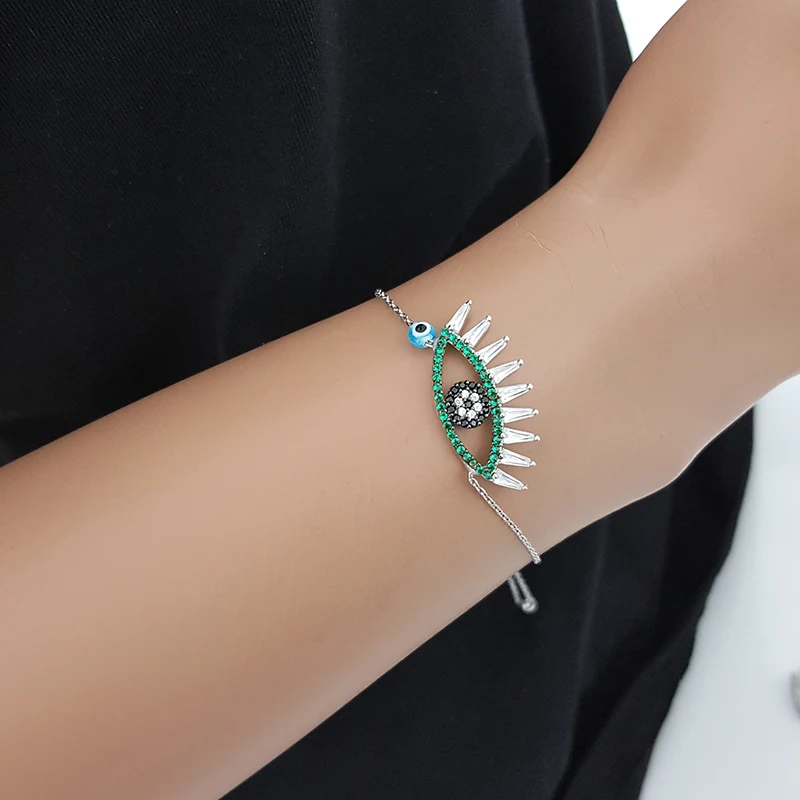 Bohomian Evil Eye Bracelet 925 Silver Female Bracelet Statement Turkish Protection Evil Eye Summer Collection Rose Gold Boho New