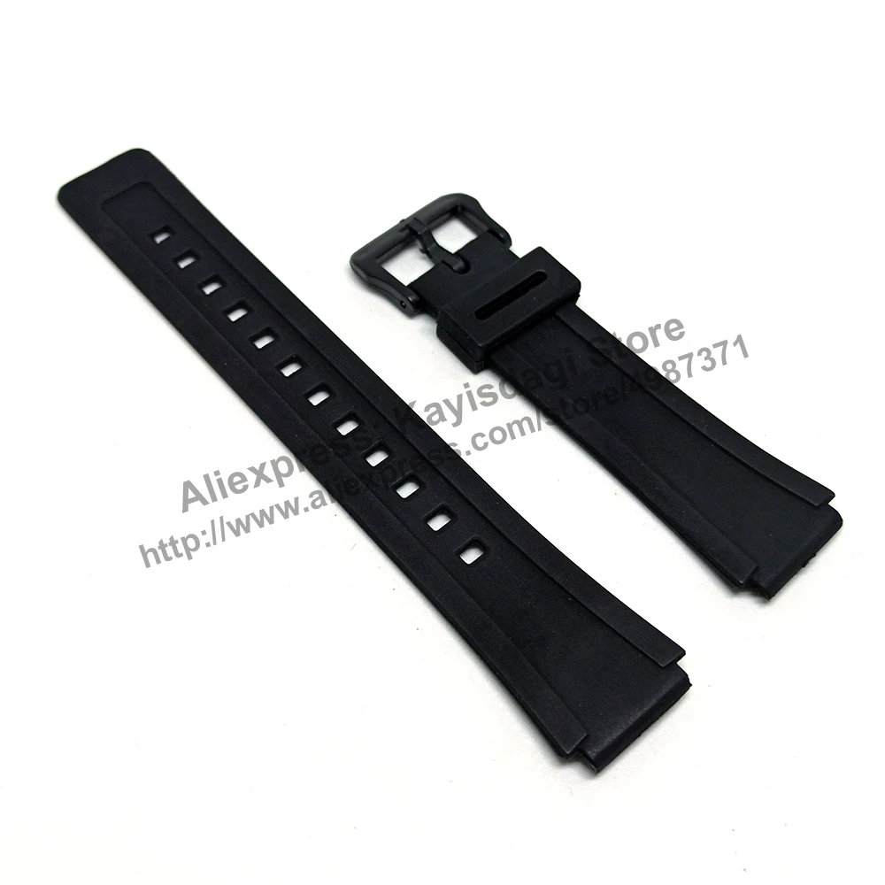 18mm Black Rubber watch band / strap compatible for Casio W-E10 , W-E10G