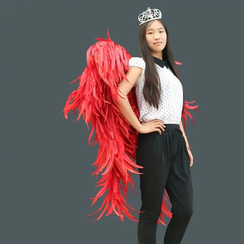 Hight quality Red Super-large Victoria feather Wing Model Walking Show stage Performance Commercial Performance Feather Wing