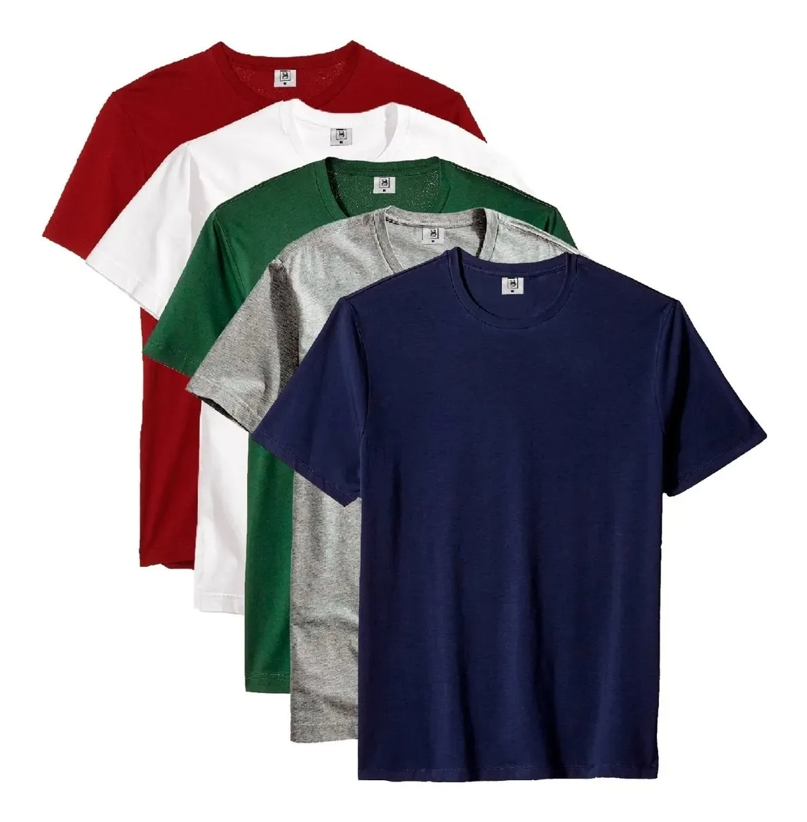 Kit 5 Premium Men's Basic T-shirts 100% Cotton