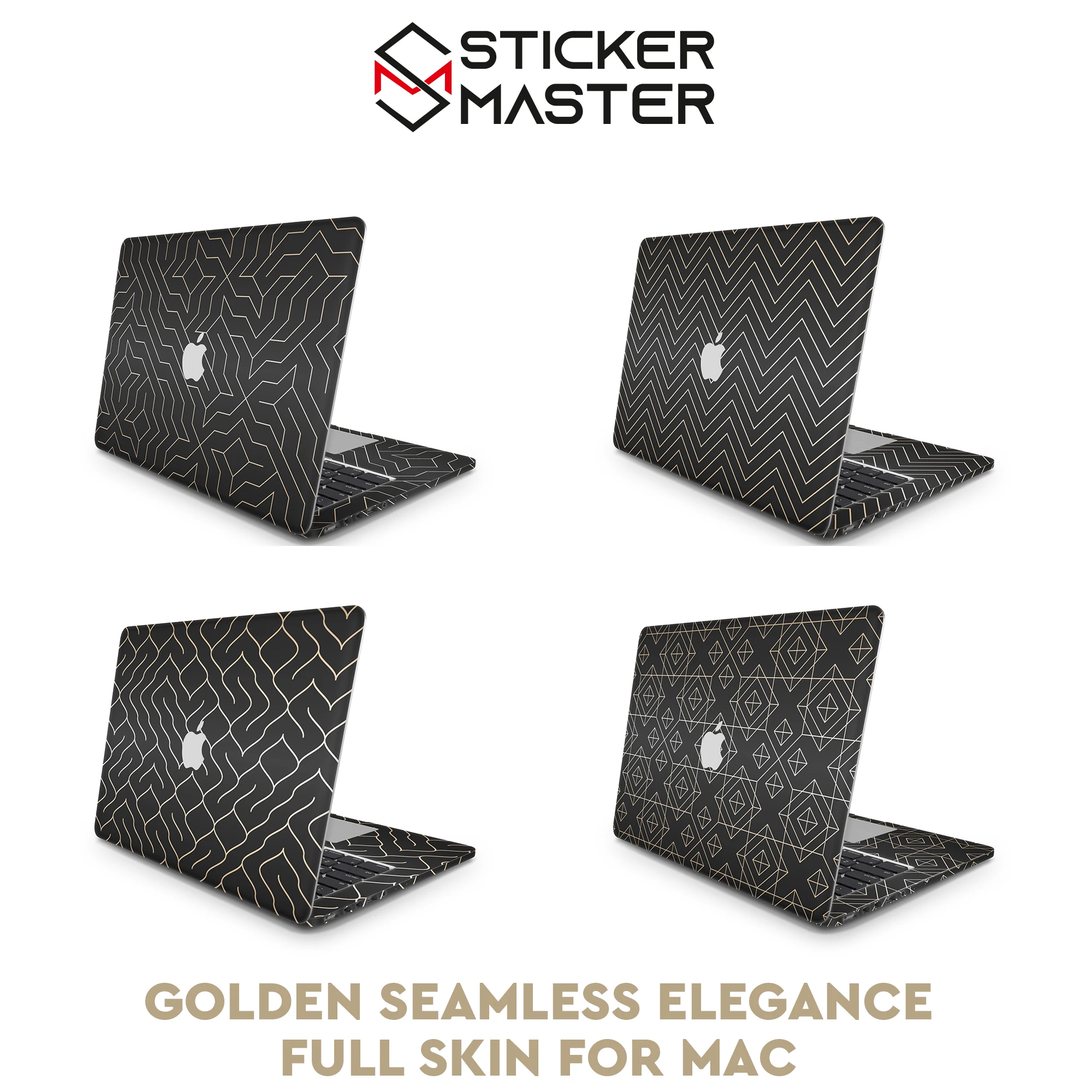 Sticker Master Golden Seamless Elegance Minimalist Theme Macbook Pro 16 Case 2019 Macbook Air 13 Inch Case Macbook Pro 13 Inch Case 2019 Bright Macbook Pro Retina 15 Case Logo Cut Perfect Fit Full Skin For Mac