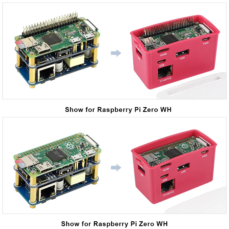 Imagem -04 - Raspberry pi Zero Poe Alimentação sobre Ethernet Usb Hub Hat x Usb 2.0 Portas 802.3af-complacente para Raspberry pi Zero com Zero wh Zero