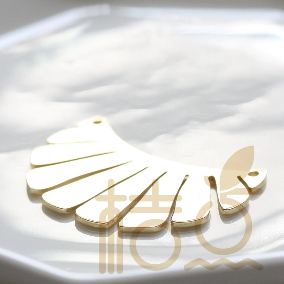 DIY Supply-Premim Plated Laser Cut Solid Brass Finding Fancy with 2 Holes - 30x21mm (4345C)