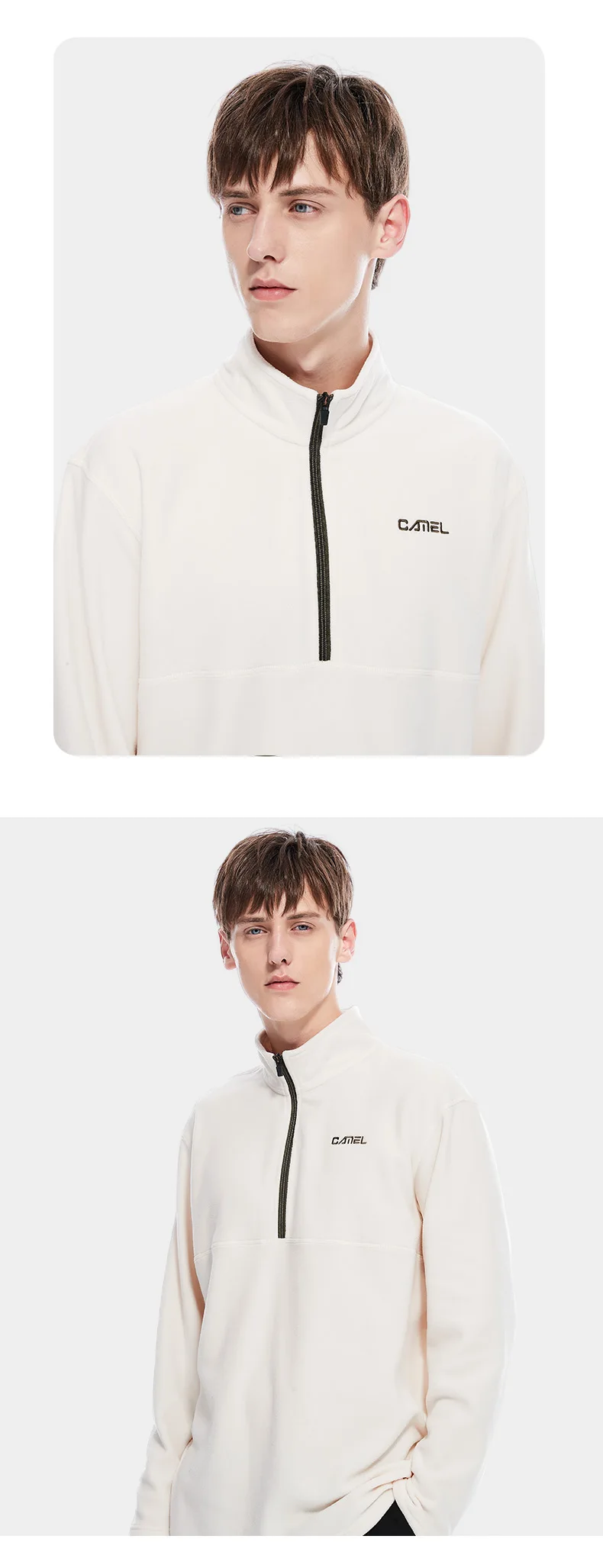 GOLDEN CAMEL Men's Jackets Polar Plus Soft Casual Fleece Jacket for Men Autumn Winter Stand-up Collar Sweater Sweatshirt Clothes