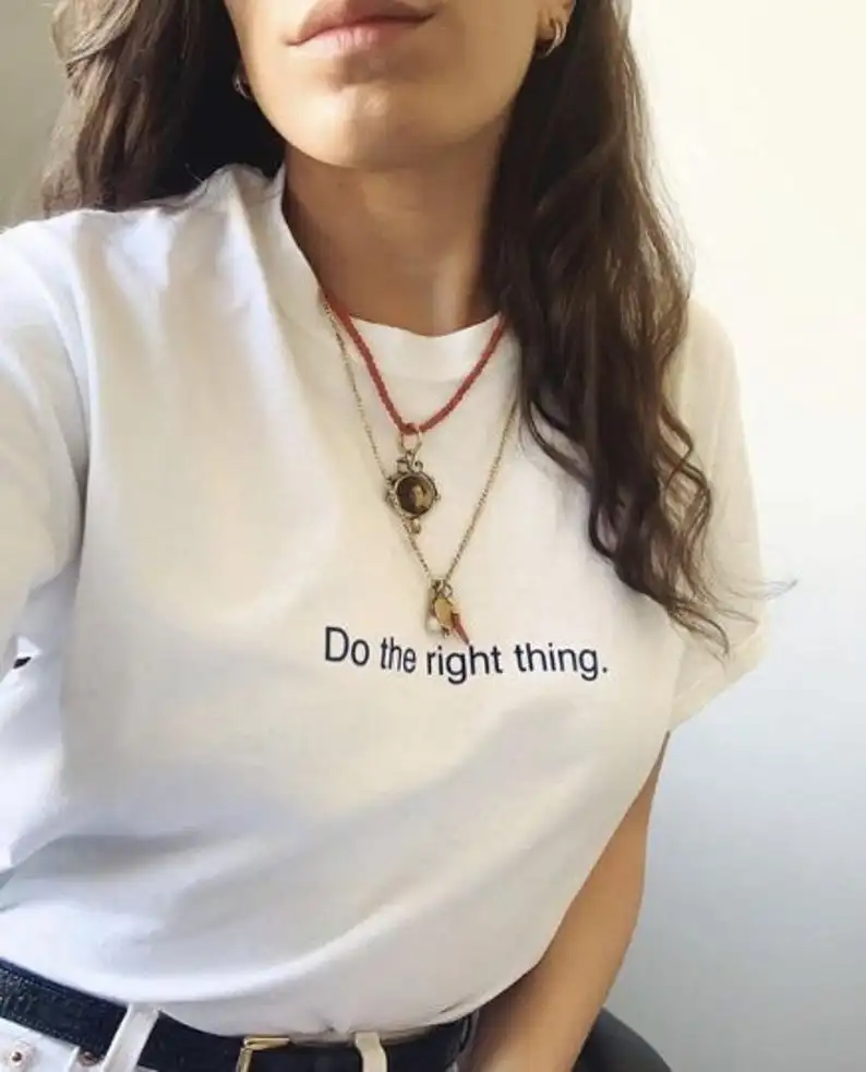 

Sugarbaby New Arrival Do The Right Thing Funny Quote T-shirt Short Sleeve Fashion Tumblr Summer t shirt Pastel Goth Clothing