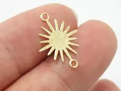 30pcs Textured Sun Connector, SunFlower Earring Charms, Raw Brass Sun Pendant, Earring Findings, 18x13mm, Jewelry Making -R1342