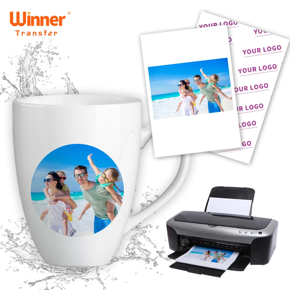 Winner Transfer Manufacturer Supply Inkjet A4 Clear Waterslide Decal Paper for Mugs