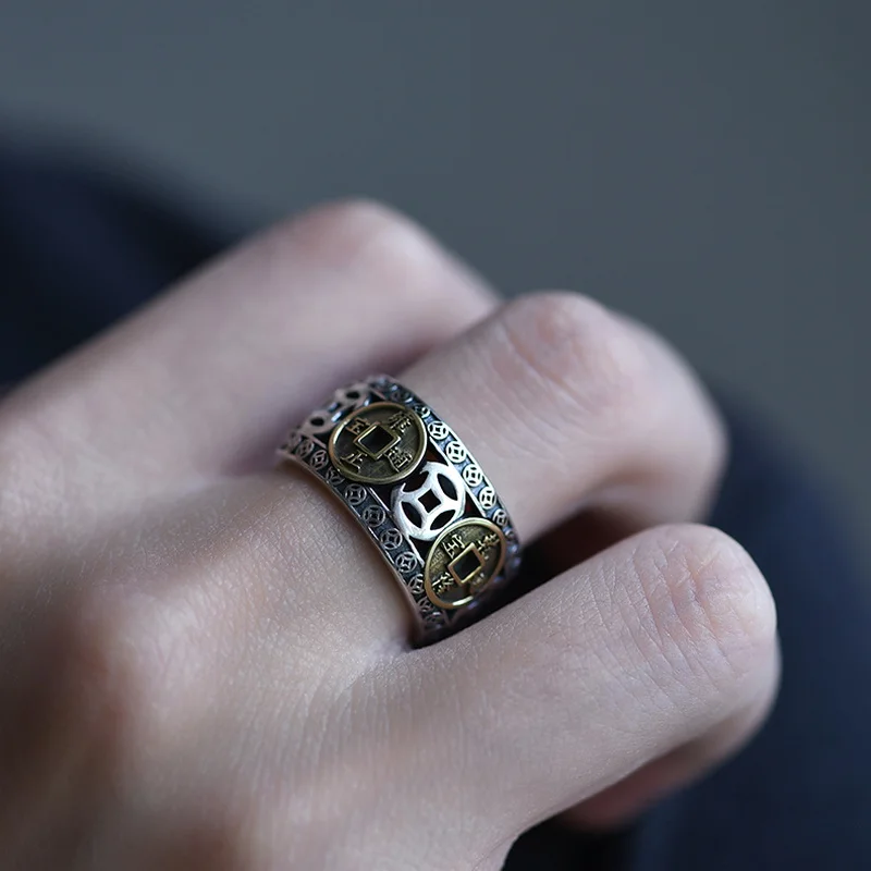 Vintage Pixiu Ring Chinesischer Feng Shui Unisex Amulett Verstellbarer Ring Für Männer Frauen Bringen Reichtum Viel Glück Schmuck Geschenk – Detail 23
