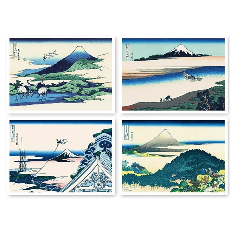 32Pcs/set Views of Mt. Fuji By Katsushika Hokusai Big Size (32K) Postcards  Ukiyoe Postcards Wall Decor Gift Card