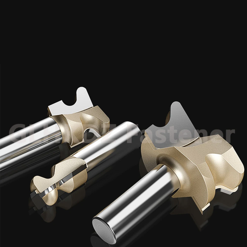 1/2 Shank TCT Carbide-Tipped Milling Cutter Router Bit Grooving Tool for Finger Pull Drawer Cabinet Door Molding Woodworking CNC