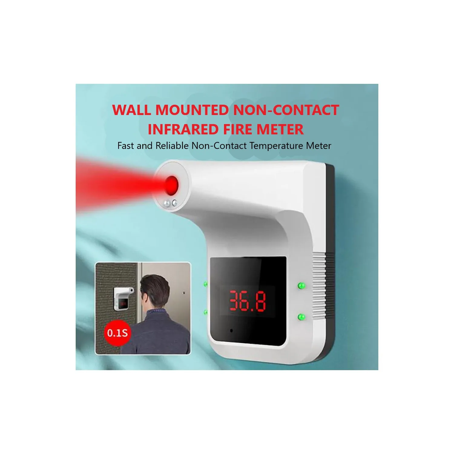 Digital Infrared Thermometer Laser Temperature Meter Non-contact Pyrometer Imager IR Wall Mount Termometro Color LCD Light Alarm