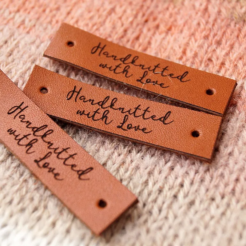 30pcs Sewing labels personalised logo Customize leather handmade tags for knitting clothes Engrave crafts label DIY Accessories