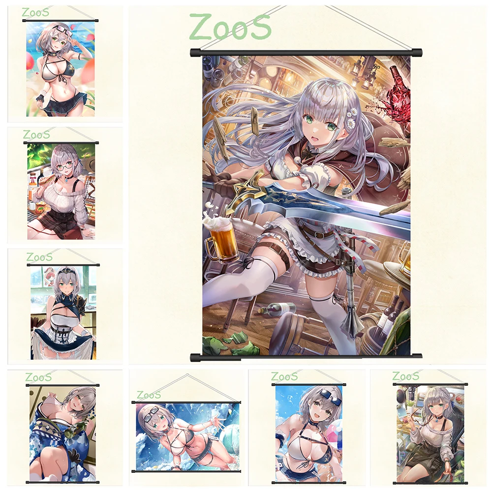 

Shirogane Noel Vtuber Hololive Decoration Picture Mural Anime Scroll Painting Cartoon Comics Poster Canvas Wallpaper Prints Gift