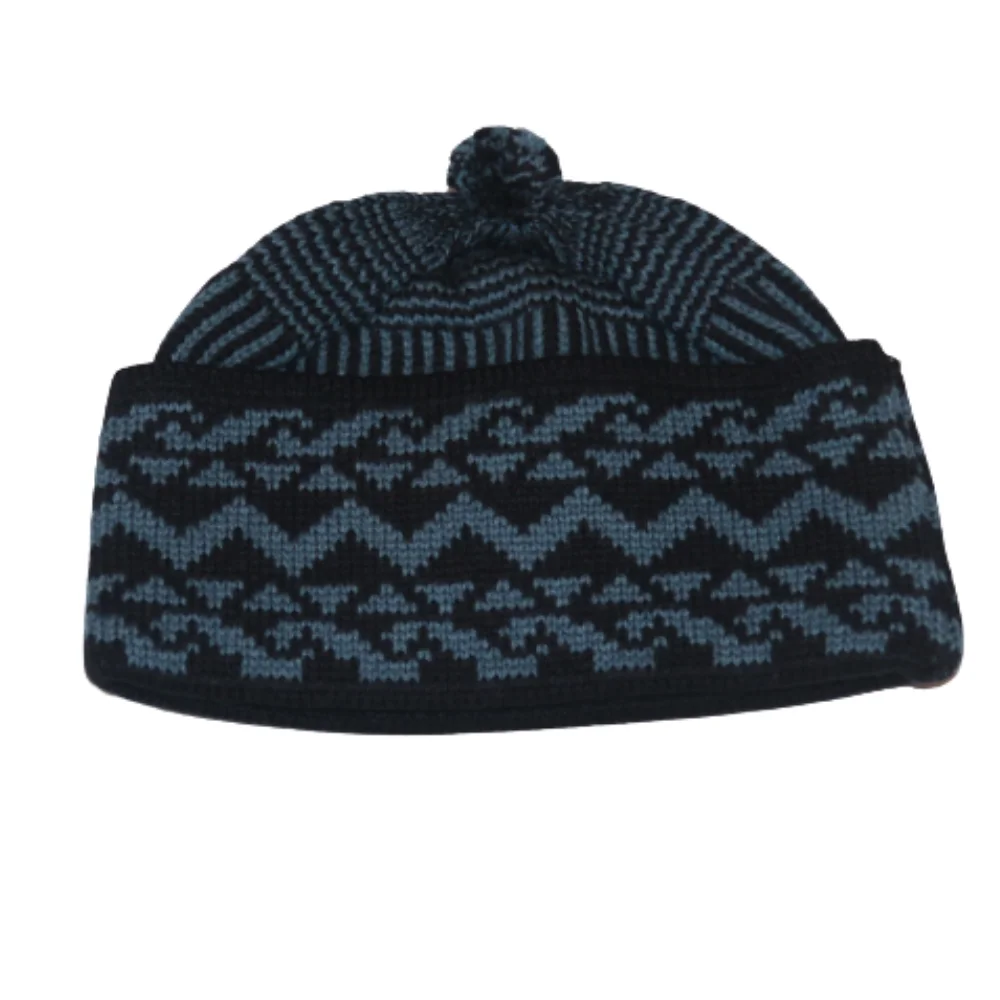 2021 gorro gorro turco muçulmano islâmico kufi taqiya takke peci crânio boné oração nаhat hat hat chapéu diferente e cores zigag pompom