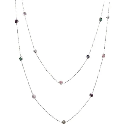 XSilver Cubic Zirconia Long Silver Necklace