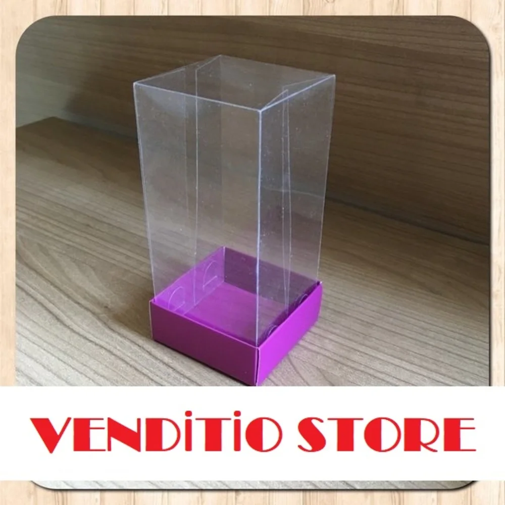 Acetate Cardboard Box With Lid 5x5x11 cm Transparent Acetate Multi-Purpose Empty Kraft Cardboard Box Perfect choice for baby sho