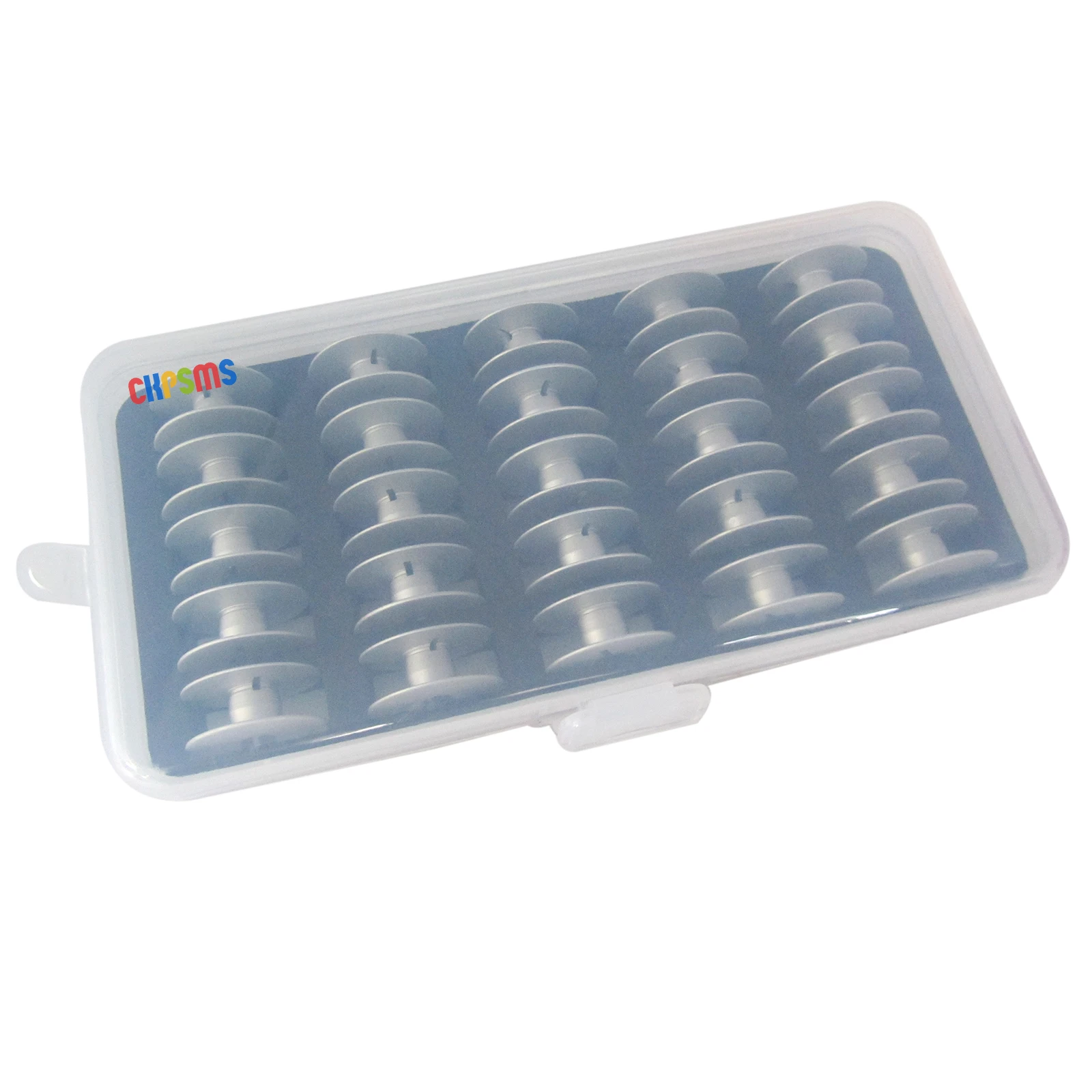 25PCS 26MM Diameter Large ALUMINUM BOBBINS & BOX FIT FOR DURKOPP ADLER 221,222,291