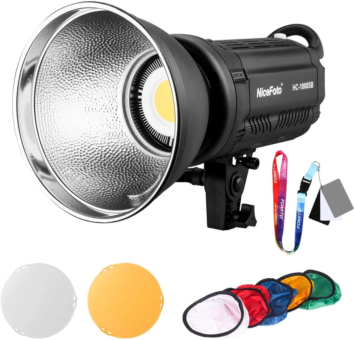 

NiceFoto HC-1000SB Photography LED Video Light LCD Screen CRI95+ 3200K/5600K Dimmable with Wireless Control Color Filters