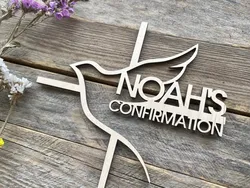 On your Confirmation Cake Topper First Communion God Bless Cake Toppers Cross with a Dove Bless this Child Holy Spirit Topper