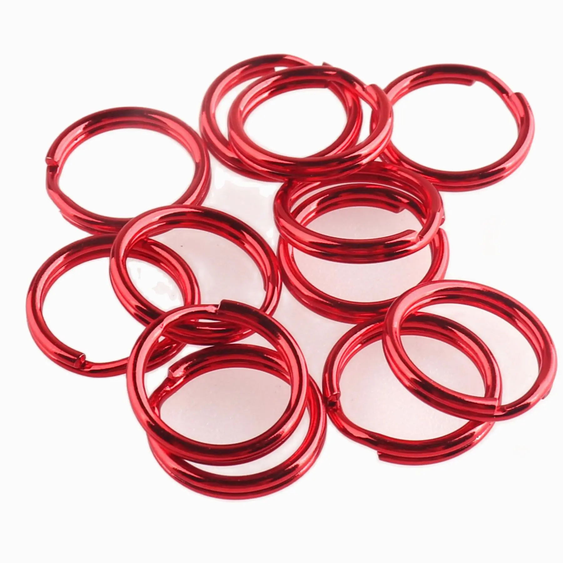 12mm 20pcs Jump Rings Red Key Ring Key Chains Iron Replacement DIY accessories Jewelry Purse Handbag Earring Necklace Hardware