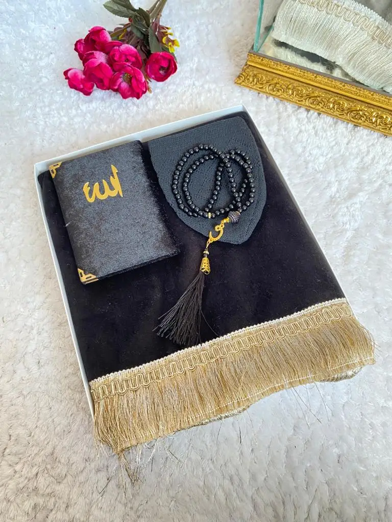 Velvet Prayer Rug, Muslim Prayer Mat, Sejjadah, Janamaz, Islamic Gifts, Yasen Book, Pearl Rosary, Tasbeh, Kufi, Muslim Products