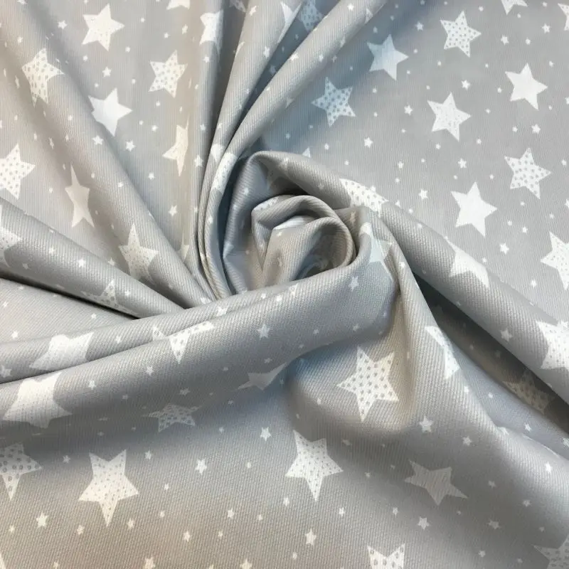 Pique fabric comb drawing stars cotton/polyester