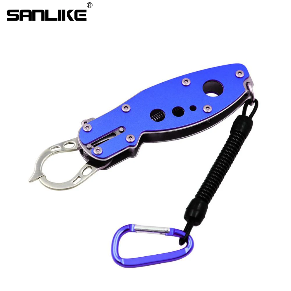 SANLIKE Fish Grip Lip Aluminium Multifunction  Fishing Pliers Lure Gripper Clip Clamp Tackle Fishing Tool Accessories