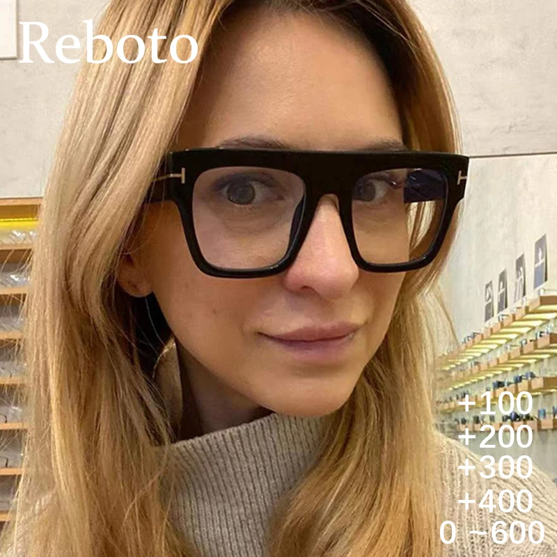 Oversized Square Reading Glasses Men Unisex Large Anti Blue Light Prescription Computer Glasses Optical Lenses For Women Fashion