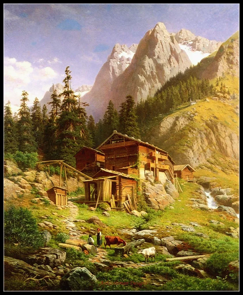 

Needlework for embroidery DIY High Quality - Counted Cross Stitch Kit 14 ct Oil painting - An Alpine Mill House