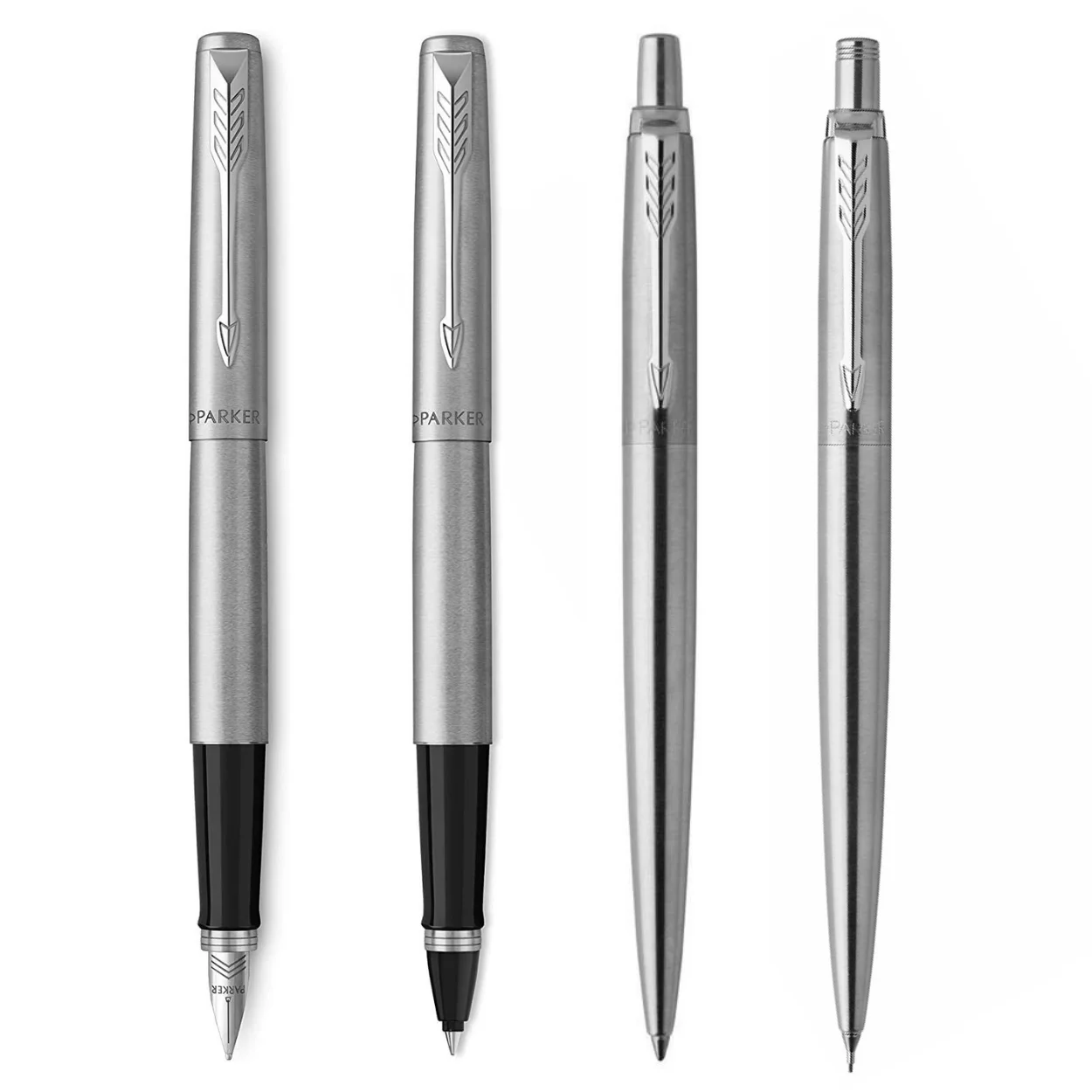 Parker Jotter SS CT Special Set of 4, Parker Fountain Pen, Roller Pen, Ballpoint Pen, versatile Pen, Luxury Pen Set,Gift Box