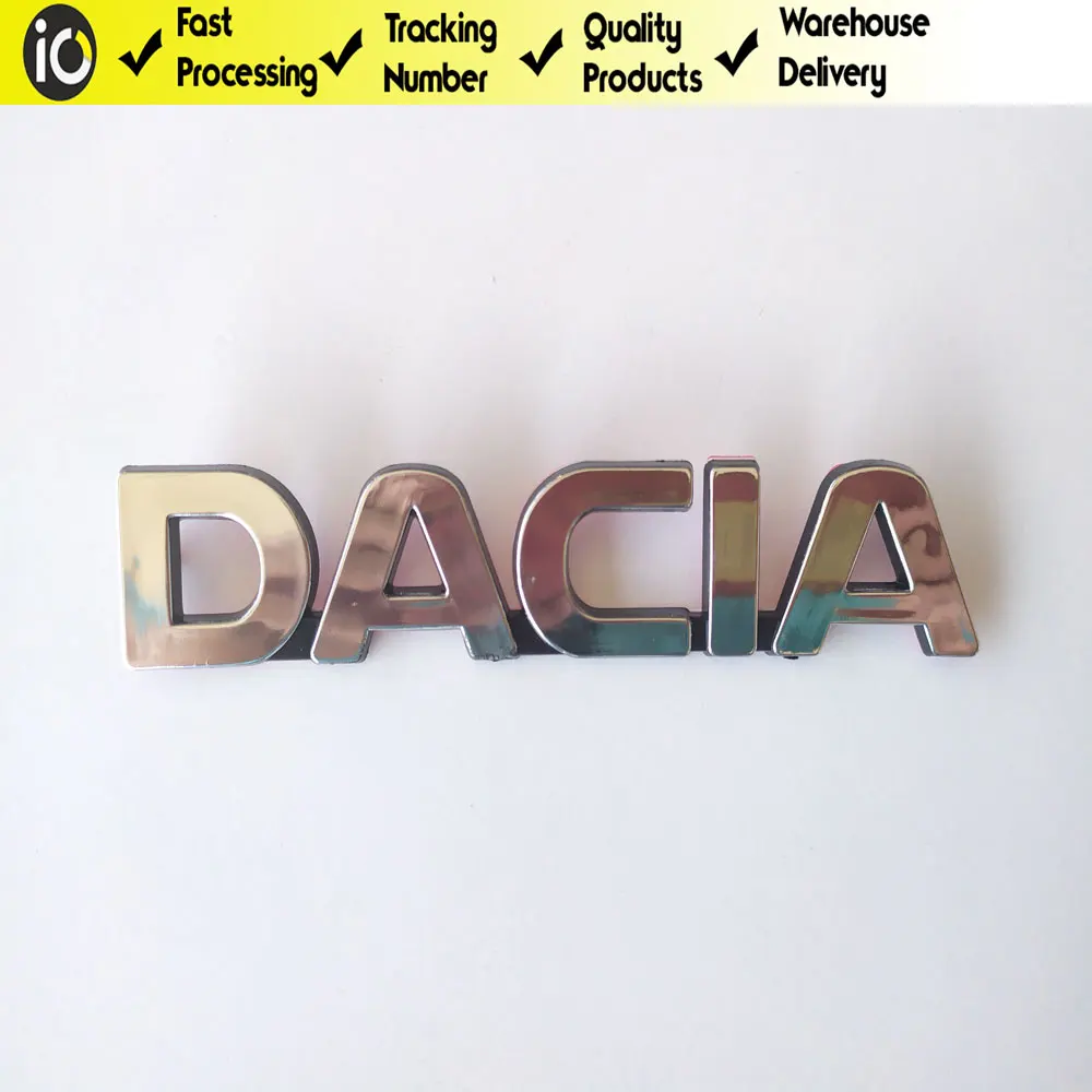 For Dacia Car Rear Trunk Chrome Emblem Letters Sticker Auto Tail Nameplate Decals High Quality Fast Shipment Oem 8200907776