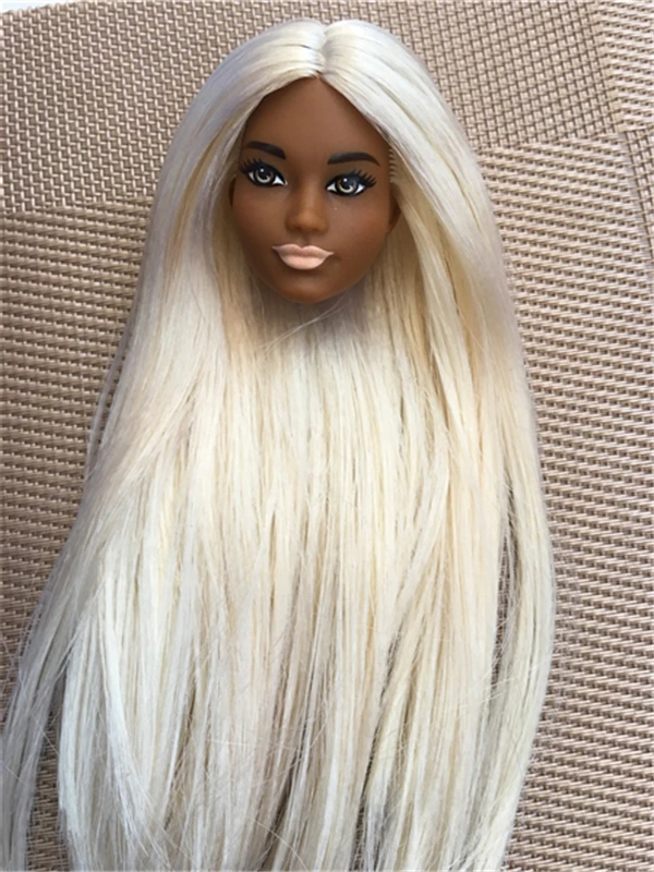 Rare Collection Doll Heads Black Pearl Colorful Long Hair Limited Version Doll Heads White Black Lady Doll Parts Girlfriend Gift