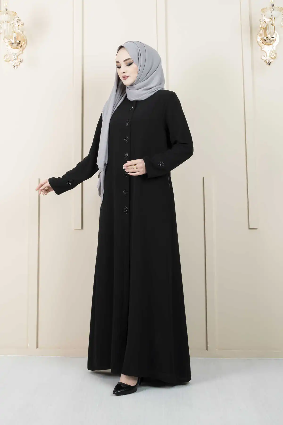 Women Diamond Patterned Honeycomb Hijab Abaya Ramadan Dubai Turkey Muslim Fashion Dress Kaftan Islamic Clothing Maxi Jilbab 2022