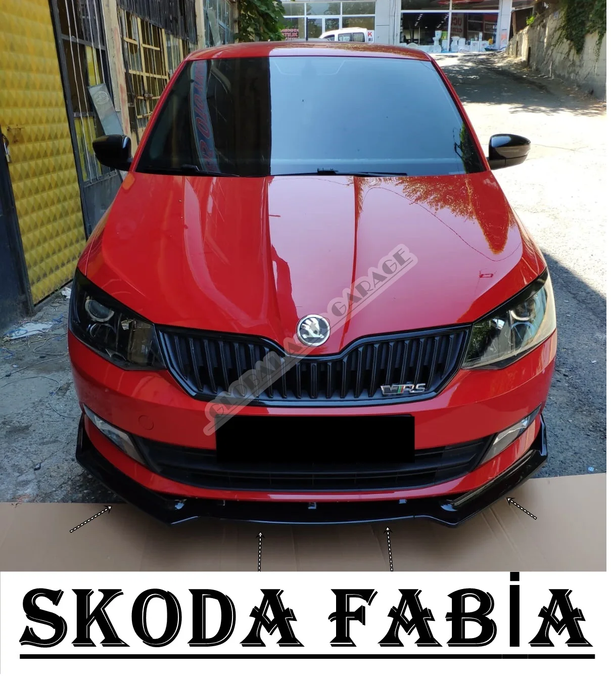 For SKODA FABIA Front Bumper Attachment Lip 2007-2020 Piano Glossy Black Splitter Diffuser Universal Spoiler Bumper