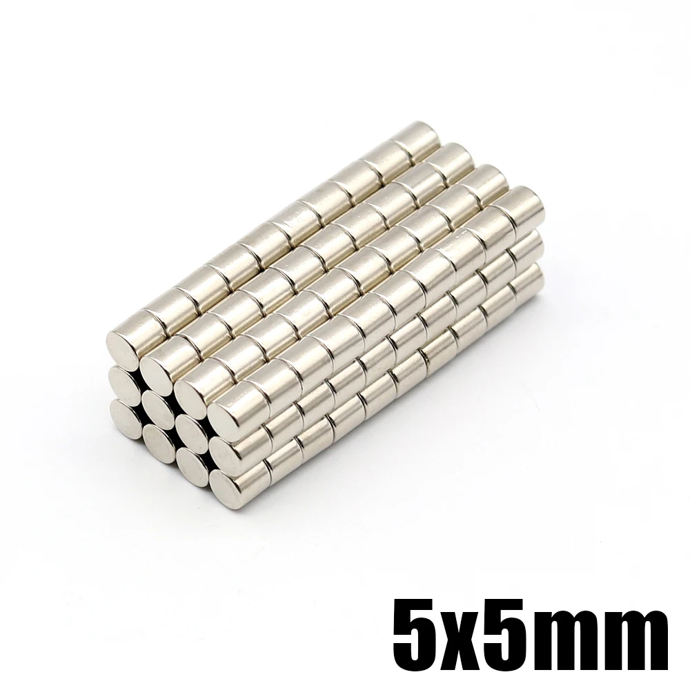 

10/20/50/100/200/500 Pcs 5x5 N35 NdFeB Neodymium Magnet 5mm X 5mm Round Super Powerful Strong Permanent Magnetic Imanes 5*5