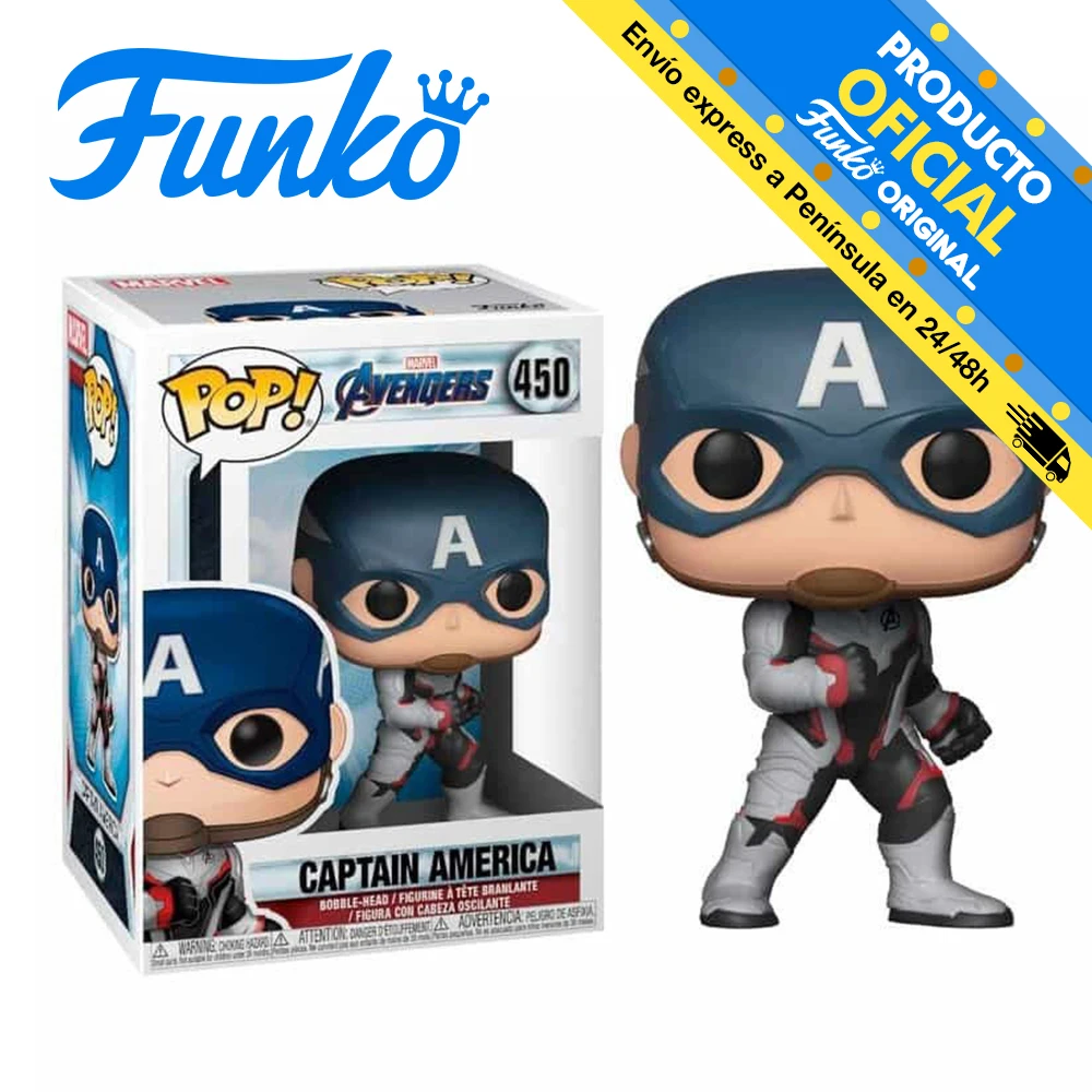 Funko Pop Marvel Avengers Endgame Captain America, 36661, number 450, original, toys, boys, girls, gifts, collector, figures, dolls, shop, with box, new, man, woman, official license