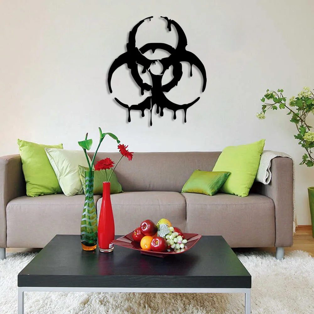 Hazard Medicine Poisoning Warning Wall Room Home Accessory Wooden Table 45x50cm