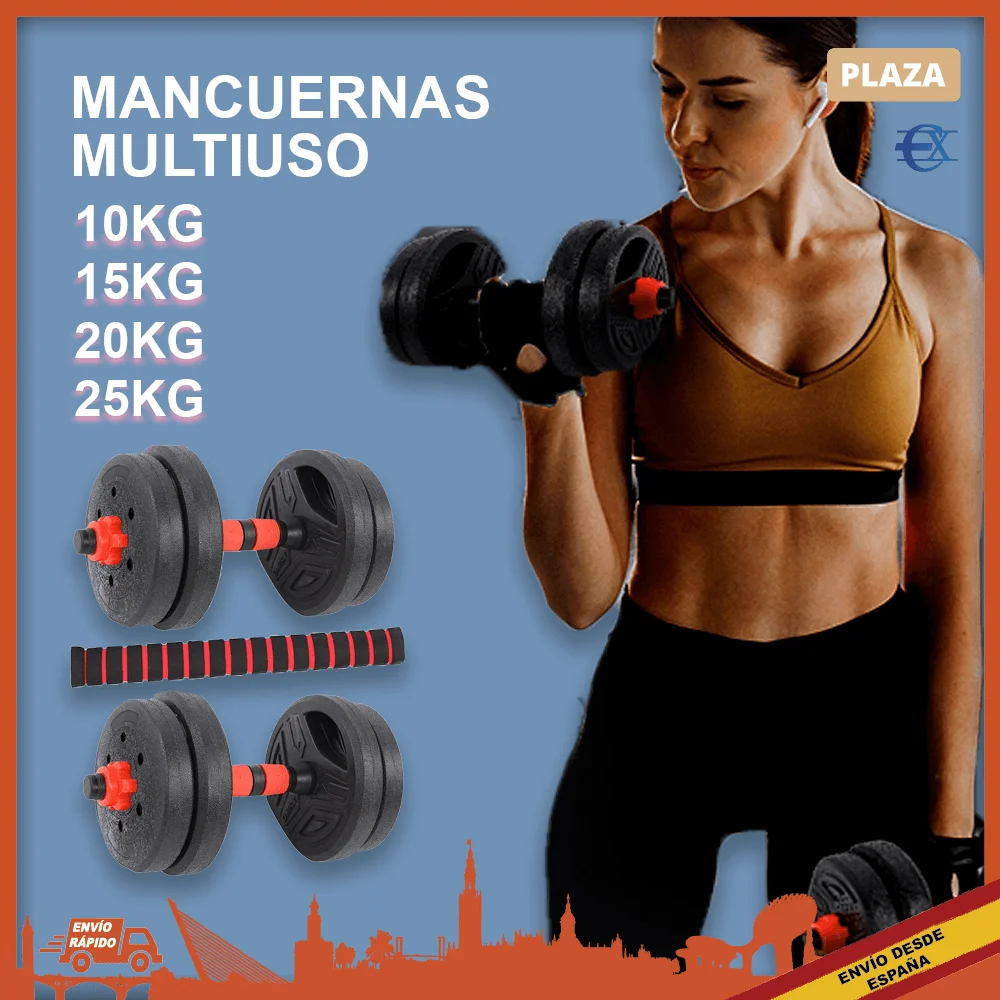 EUROXANTY®Weights 10kg 15kg 20kg 25kg | Exercise at home | Sport at home | Gym Equipment | Set weights | Dumbbell 10 to 25kg