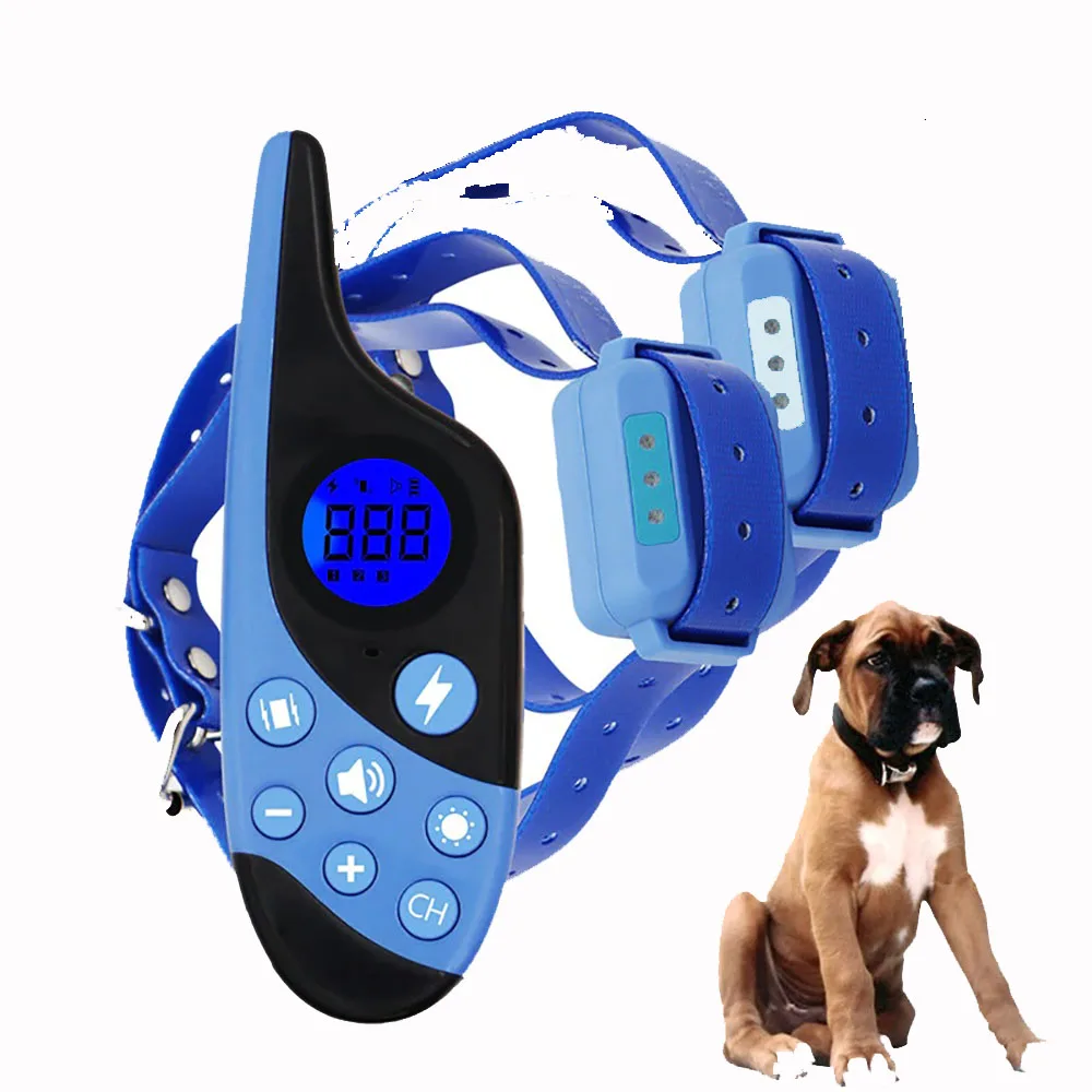 

For 2 Dog500M Electric Dog Training Collar Pet Remote Control Waterproof Rechargeable With LCD Display for All Size Shock Vibrat