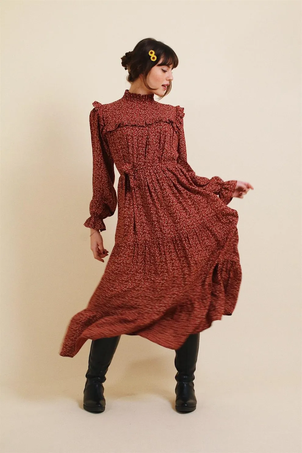 Elegant Long Sleeve Spring Dresses Casual Women Dress Vintage Party Midi Vestidos Retro Sexy 2021 Valentine Days Woman Dresses