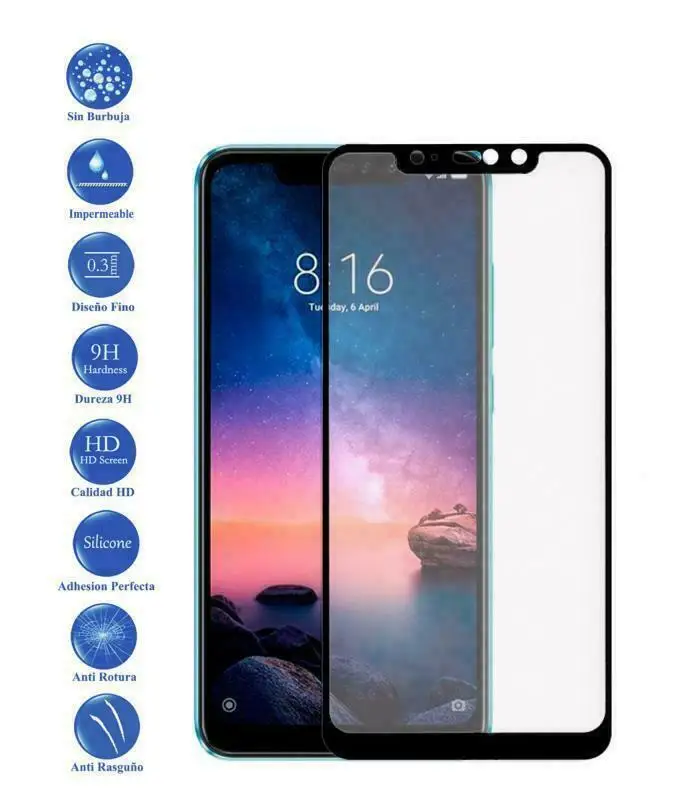 9H high quality tempered glass screen Protector for Xiaomi Redmi Note 6 Pro sent from Spain