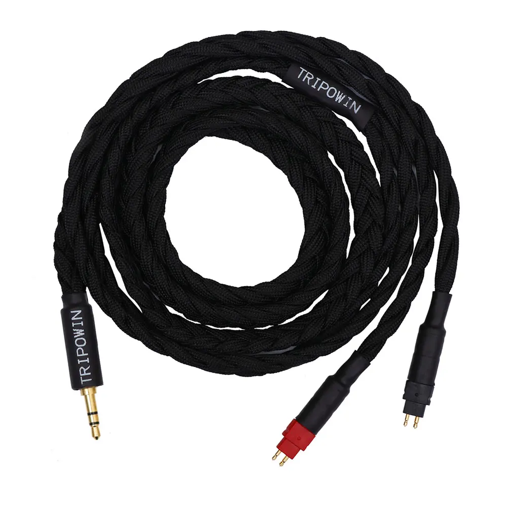 Vorbestellung Tripowin GranVia 26AWG 36 Stränge x 4-adriges handgefertigtes Kopfhörer-Ersatzkabel für HD650 HD580 HD800 ANANDA Schwarz – Detail 7