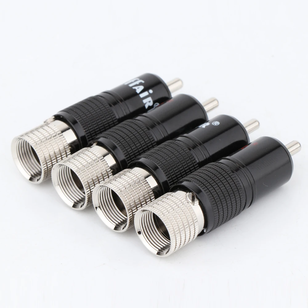 4PCS Rhodium plated RCA connector unsolder RCA connector screws locking RCA plug 10mm connector R1738