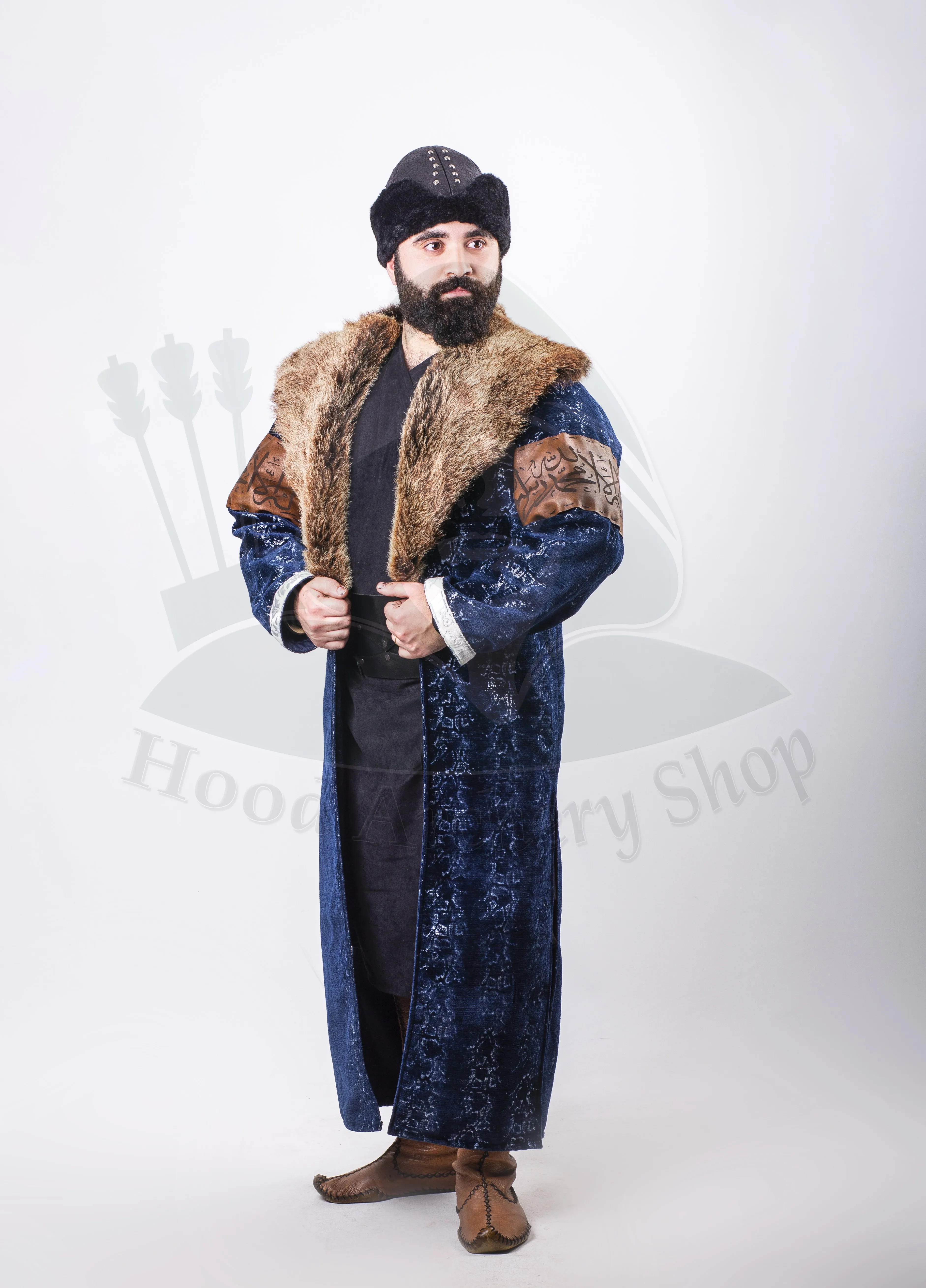 Ertugrul Ghazi Uc Bey Kaftan Dress Costume Medieval Silk Robes and Kimonos Ottoman Man Shirt